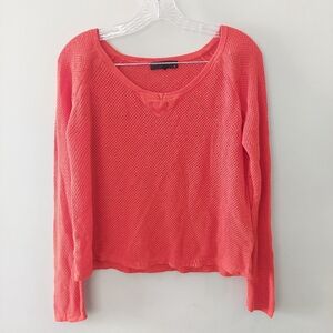 Rag & Bone / Knit long sleeve top Large Orange scoop neck